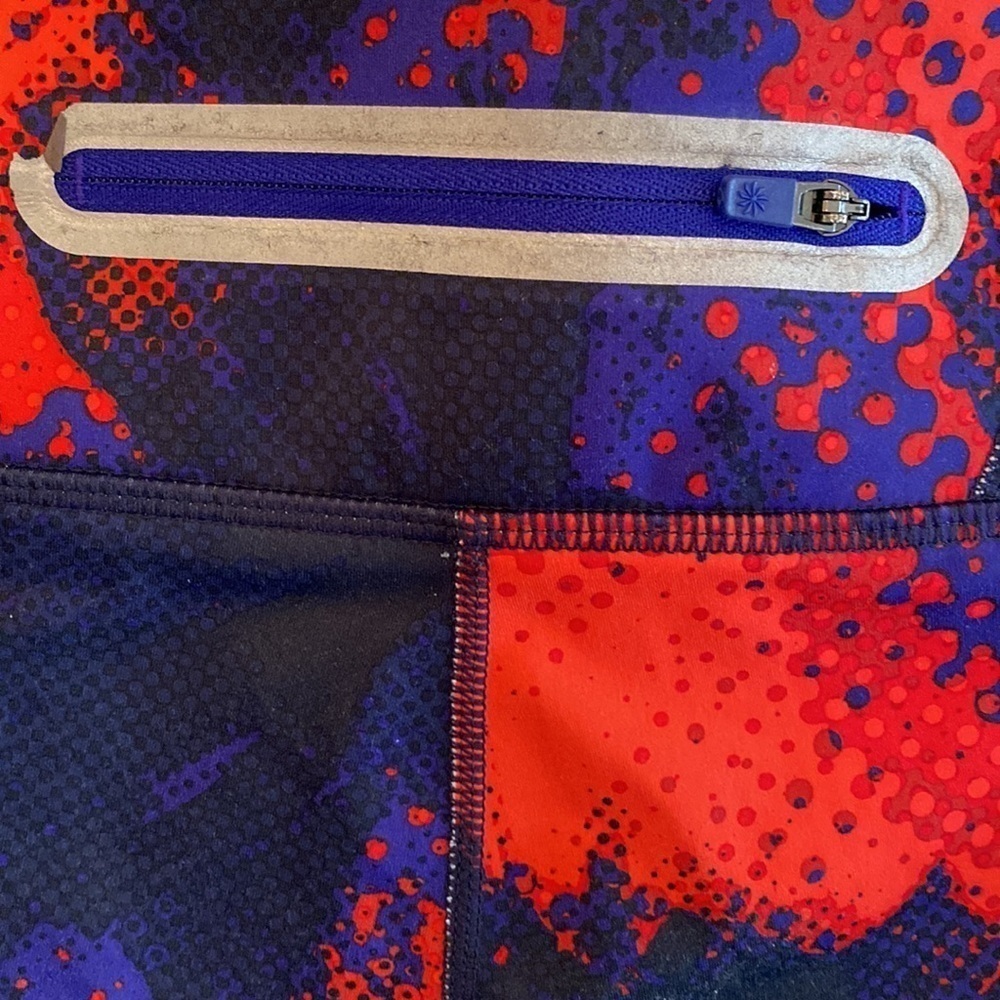 Athleta Leggins Blue Abstract Red Size SMALL - Picture 6 of 6